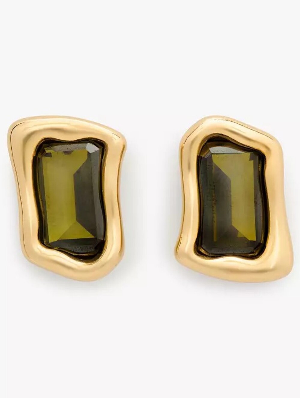 Molten Glass Green Statement Earrings